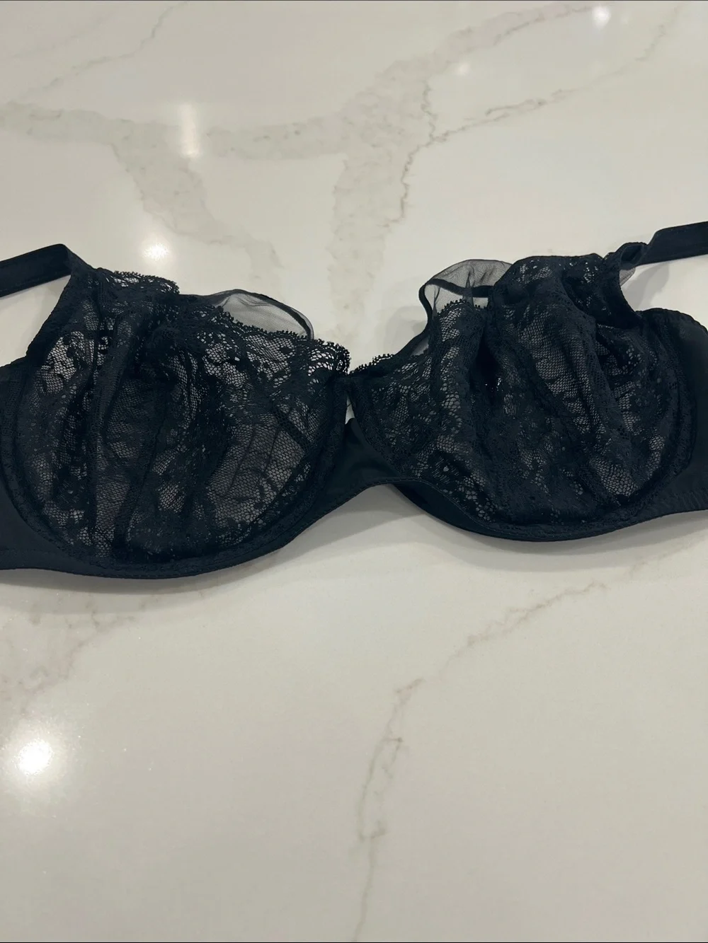Chantelle Pulp Crush Unlined Demi Bra - Black  size 34 H